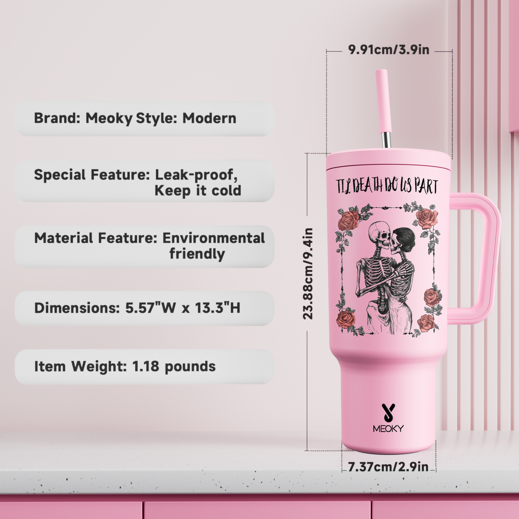 Till Death Do Us Part - Customized 40oz Tumbler With Straw - Best Valentine's Day Gifts for Loved Ones