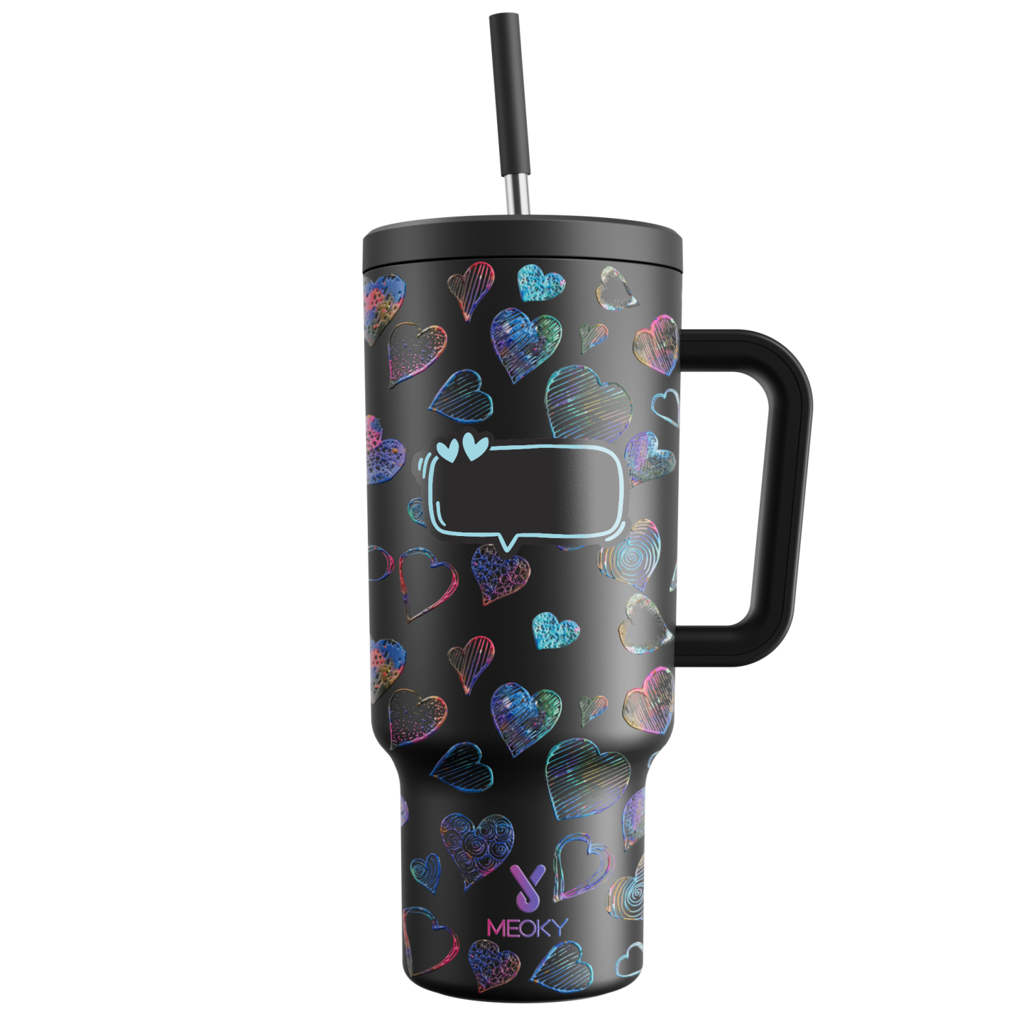 Heart Valentines - Customized 40oz Tumbler With Straw - Best Valentine's Day Gifts for Loved Ones