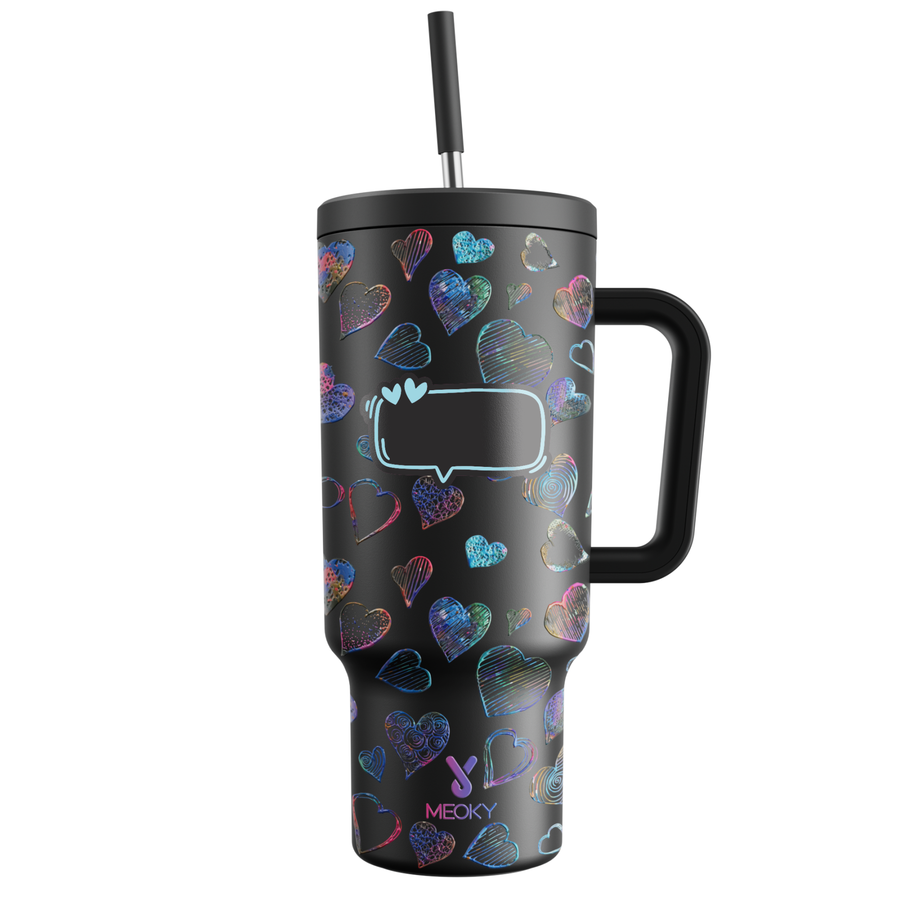 Heart Valentines - Customized 40oz Tumbler With Straw - Best Valentine's Day Gifts for Loved Ones