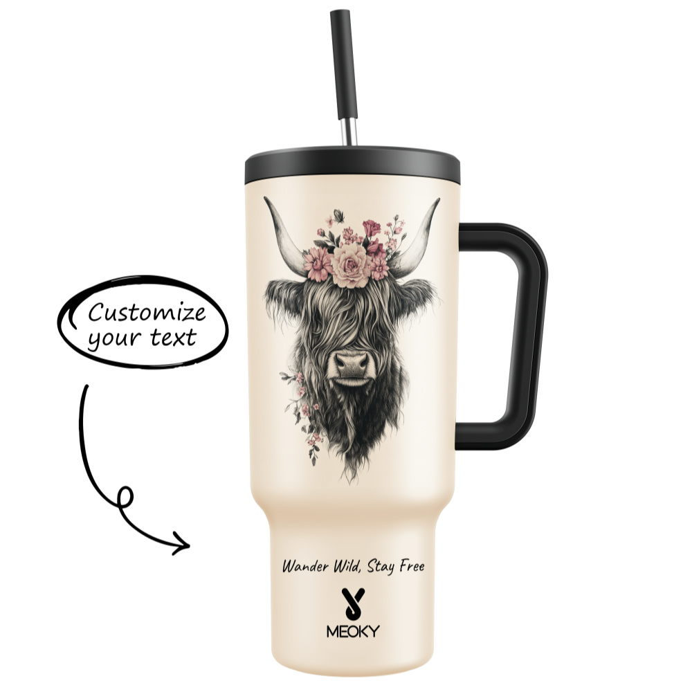 Highland Cow Collection - Customized 40oz Tumbler With Straw - Gifts for yourself, family, friends, lovers!