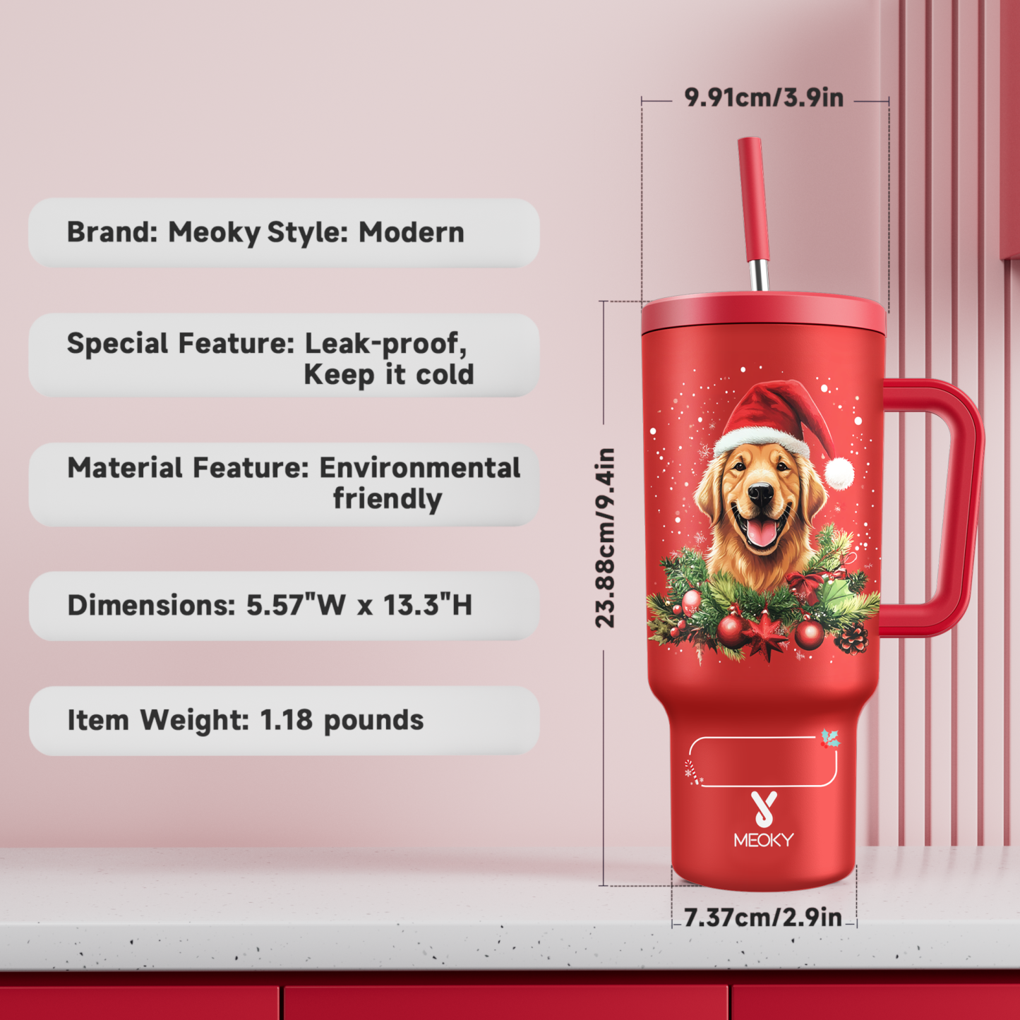 Spend Christmas With Your Funny Dog! - Customized 40oz Tumbler With Straw - Merry Christmas!