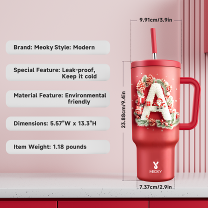 Merry Christmas! - Custom Christmas Alphabet and Text!  -  40oz Tumbler With Straw Customized - Gifts for yourself, family, friends, lovers!