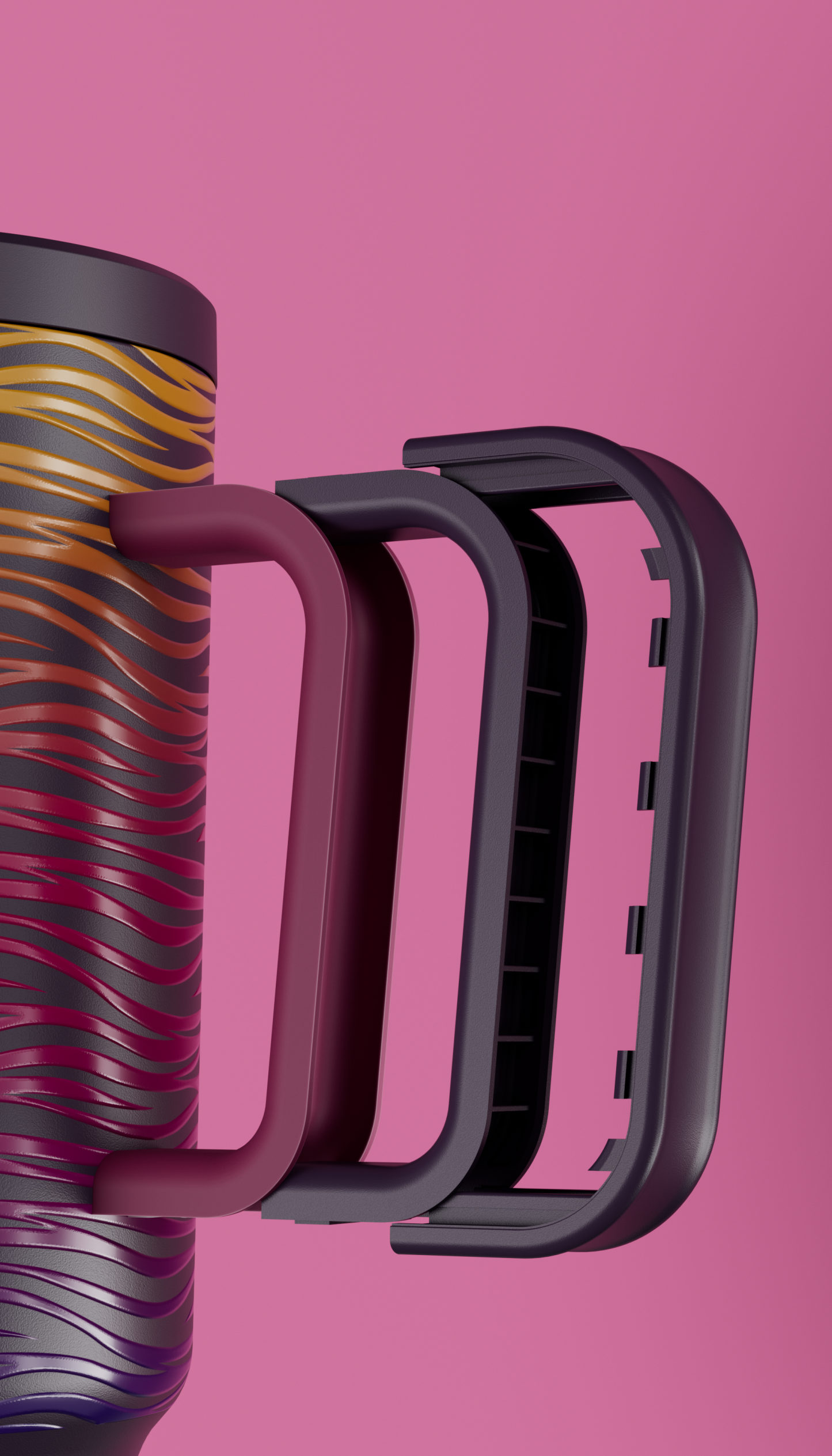 40oz Tumbler With Straw Animal Print Collection-Purple Gradient Zebra