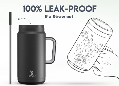 50oz water bottle straw pure black