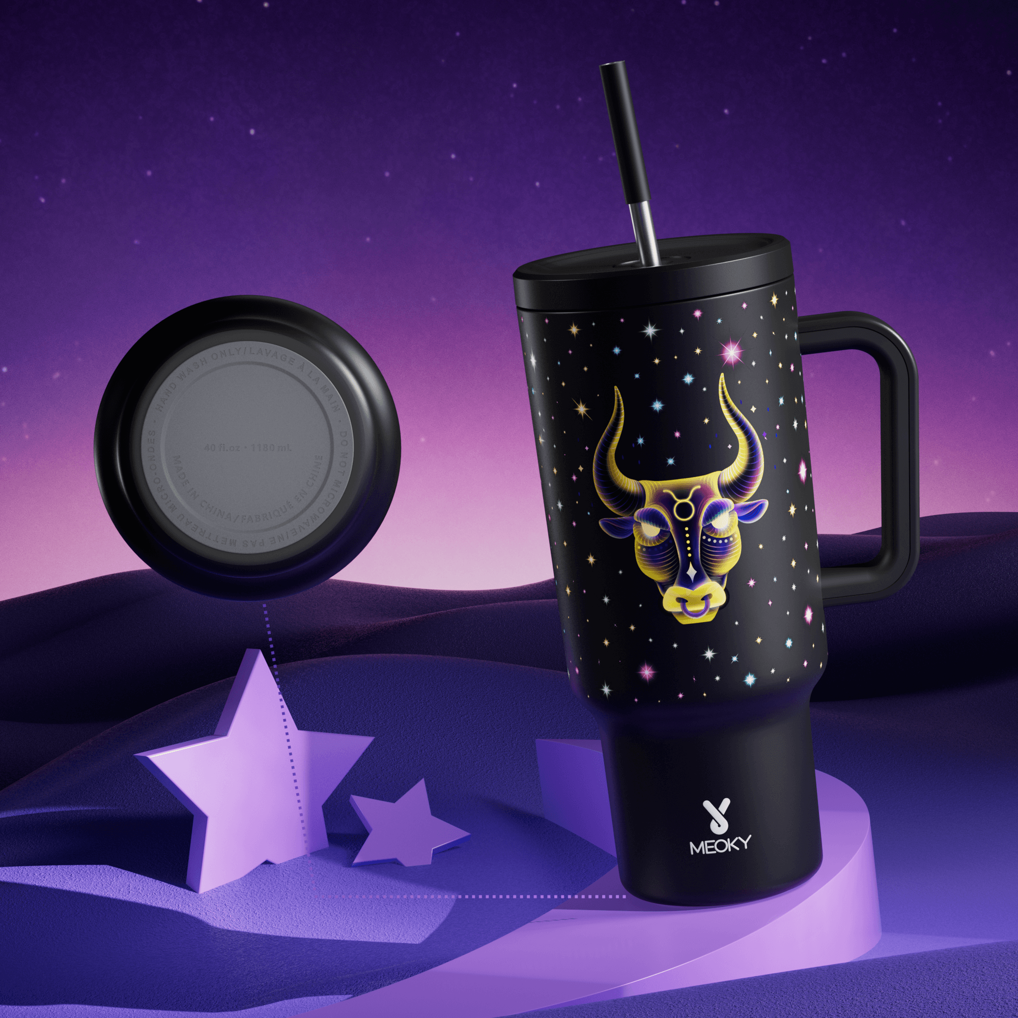 40oz Tumbler With Straw Zodiac Collection