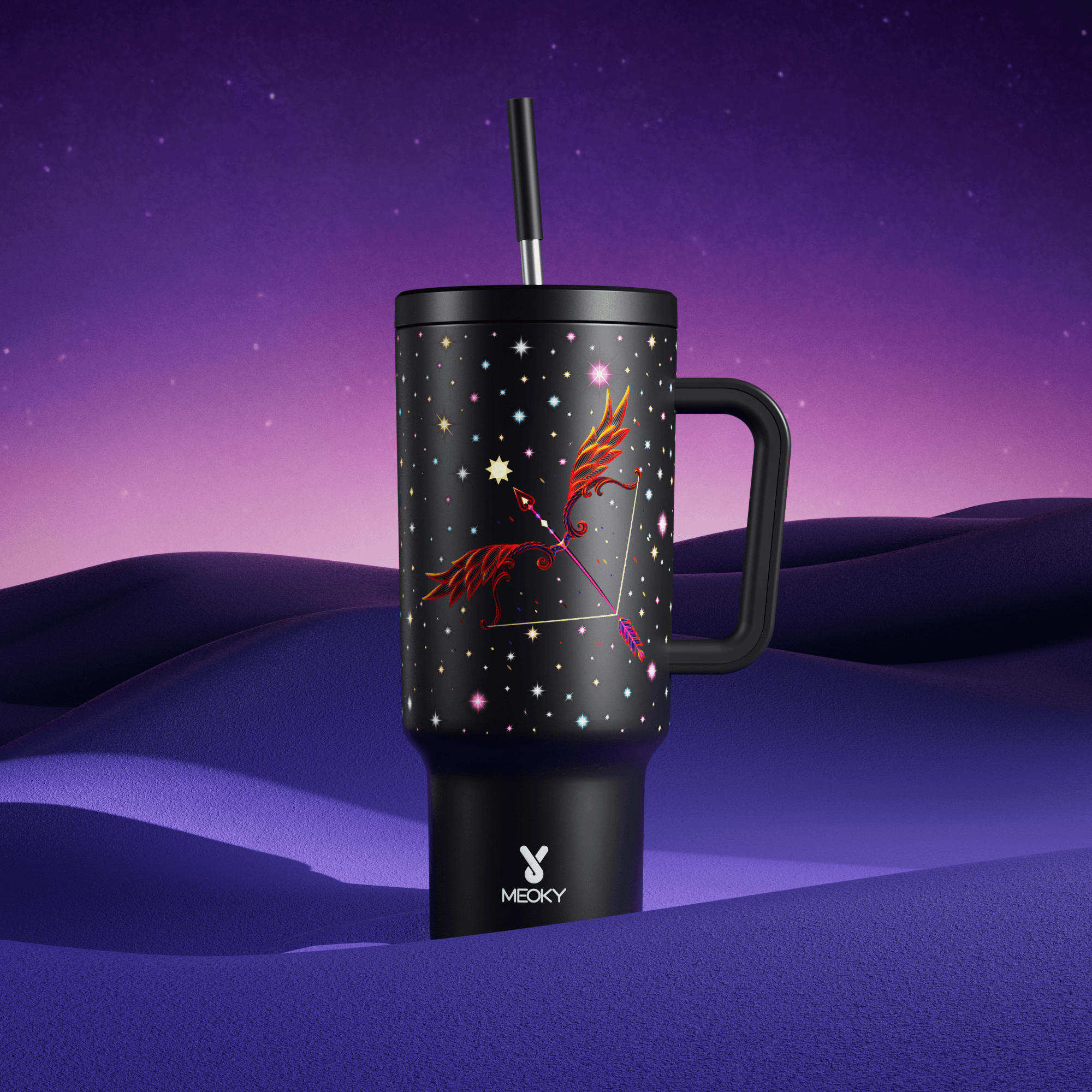 40oz Tumbler With Straw Zodiac Collection-SAGITTARIUS