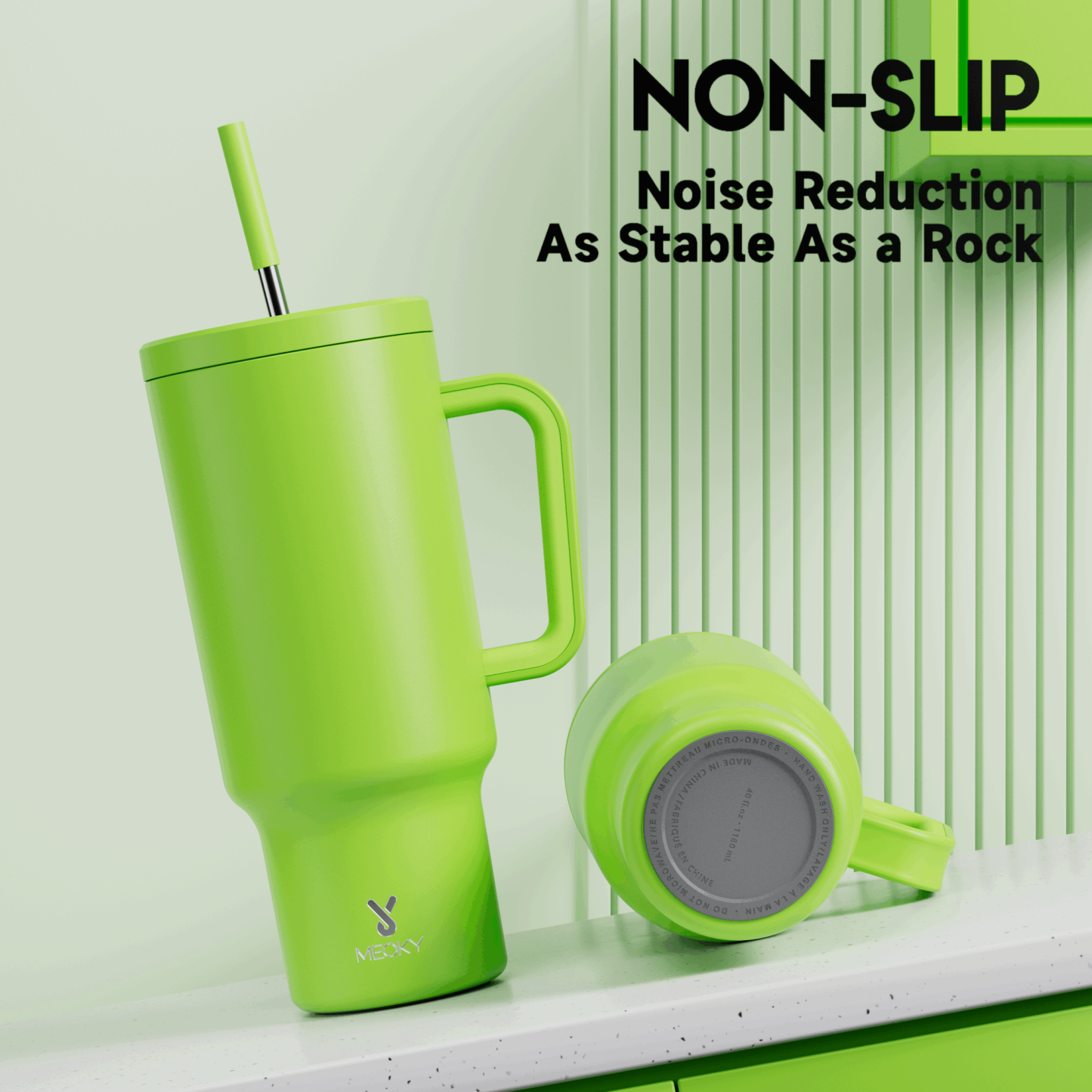 40oz Tumbler With Straw Monochrome Collection-Light Green
