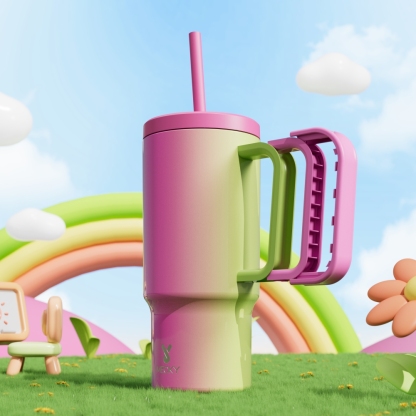 24oz tumbler straw gradient rainbow