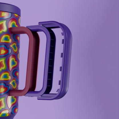 40oz Tumbler With Straw Valentine Collection-Purple Love