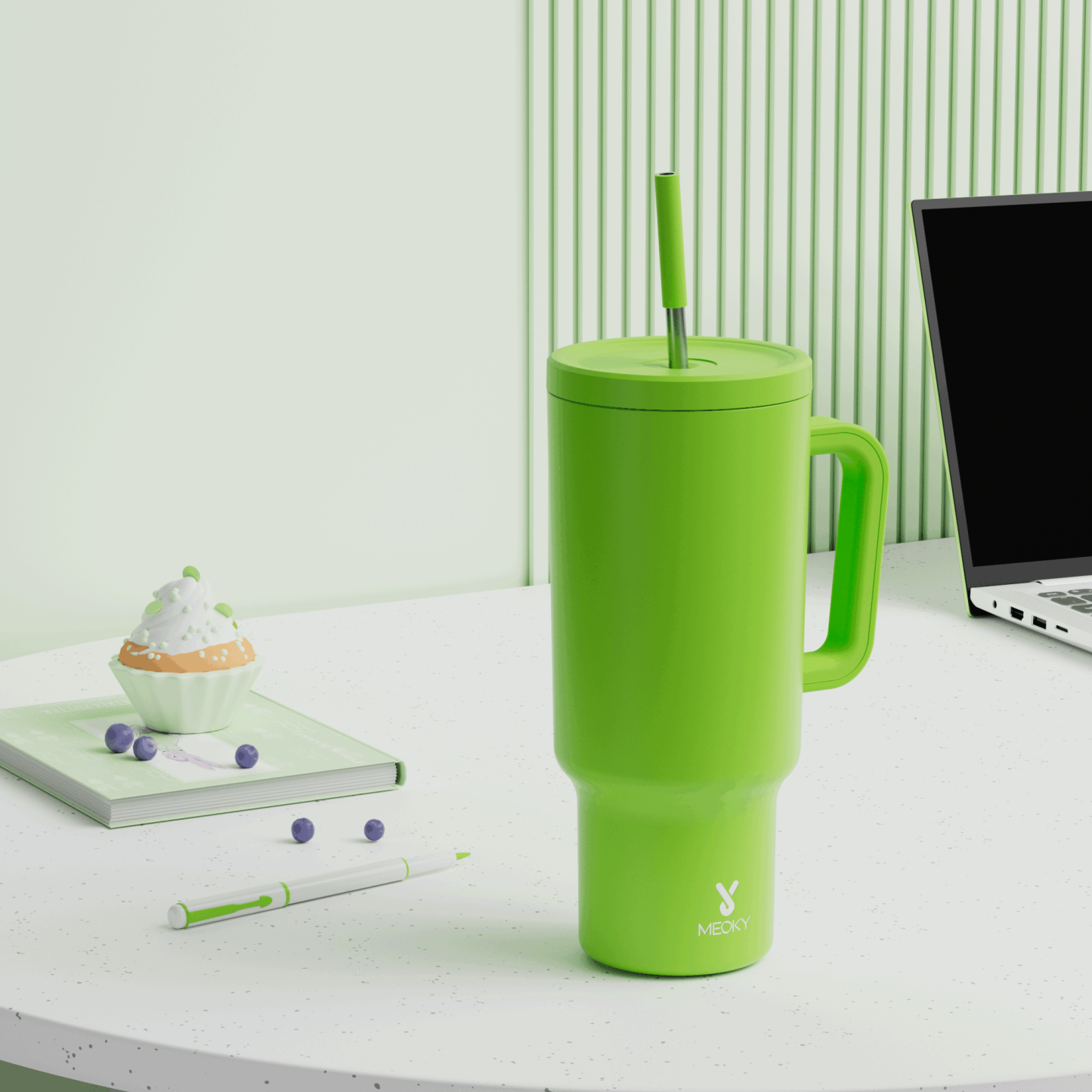 40oz Tumbler With Straw Monochrome Collection-Light Green