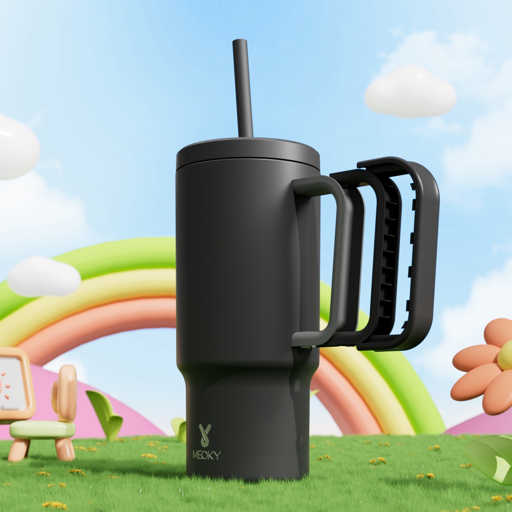 24oz Tumbler With Straw Pure Collection	-Black