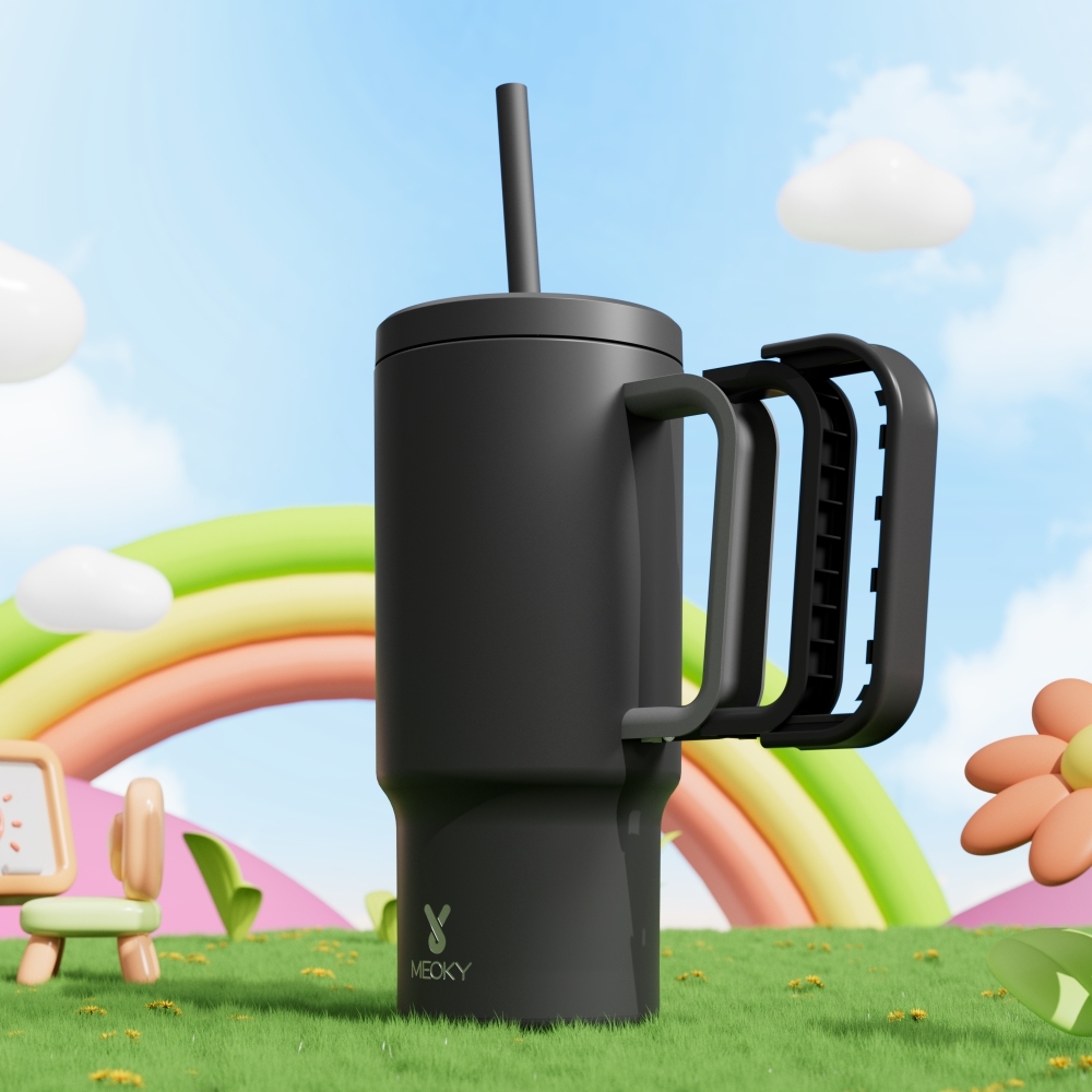 24oz Tumbler With Straw Pure Collection	-Black