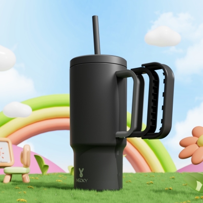 24oz Tumbler With Straw Pure Collection	-Black