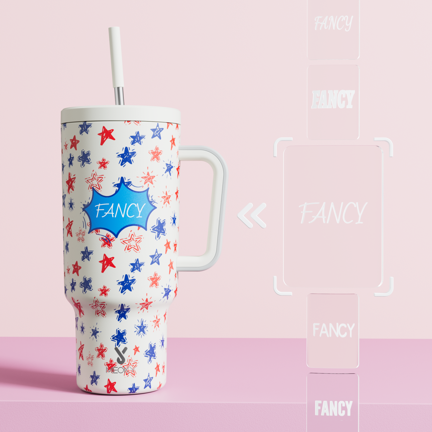 40oz Tumbler With Straw Customized - Independence Day