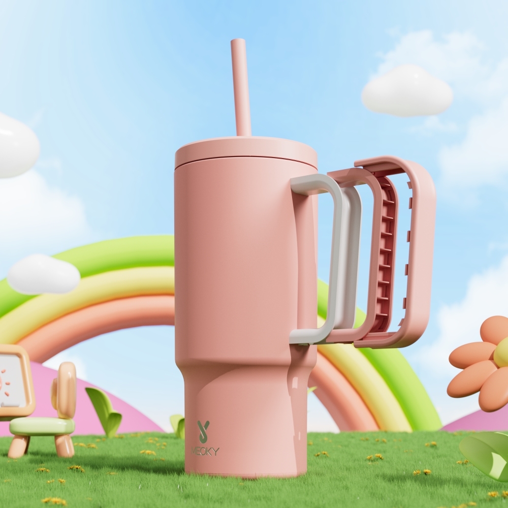 24oz Tumbler With Straw Pure Collection-Light Pink