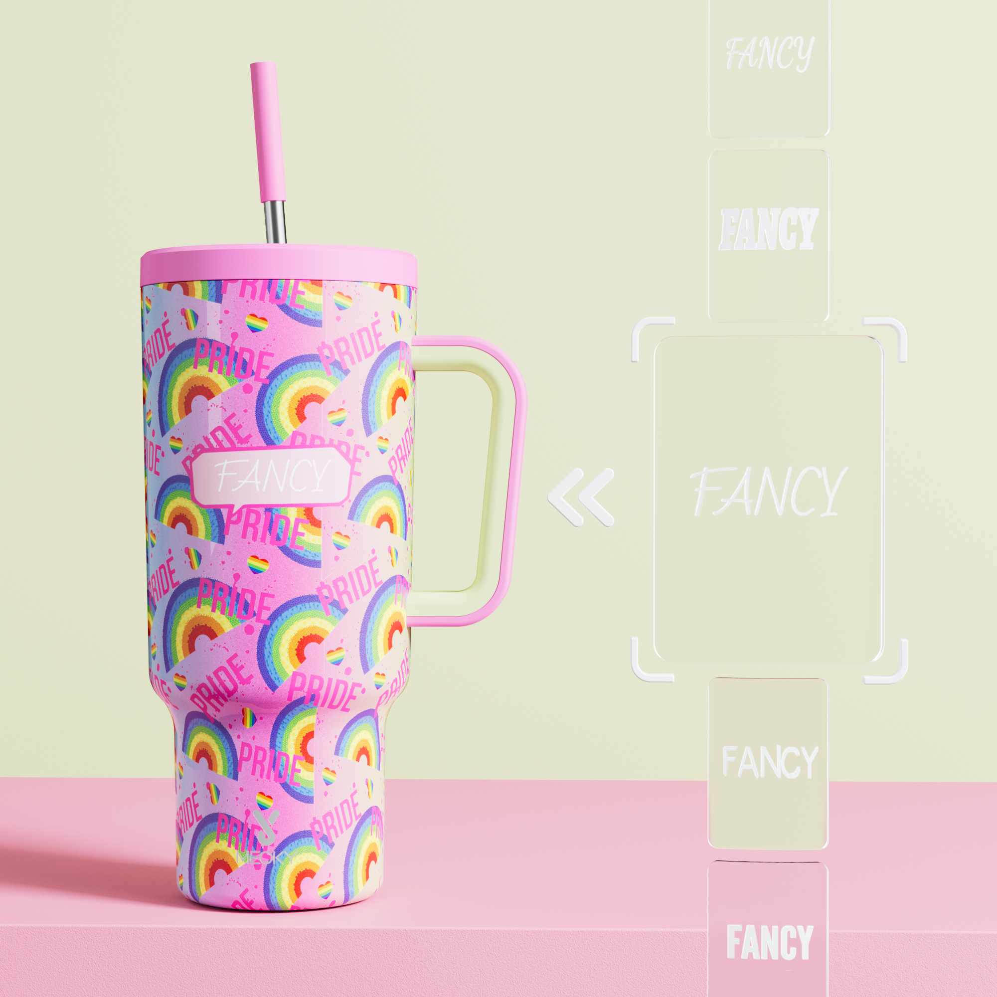 40oz Tumbler With Straw Customized - Pride-Month