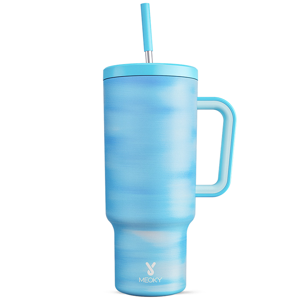 40oz Tumbler With Straw Gradient Collection-Ethereal Cloud blue