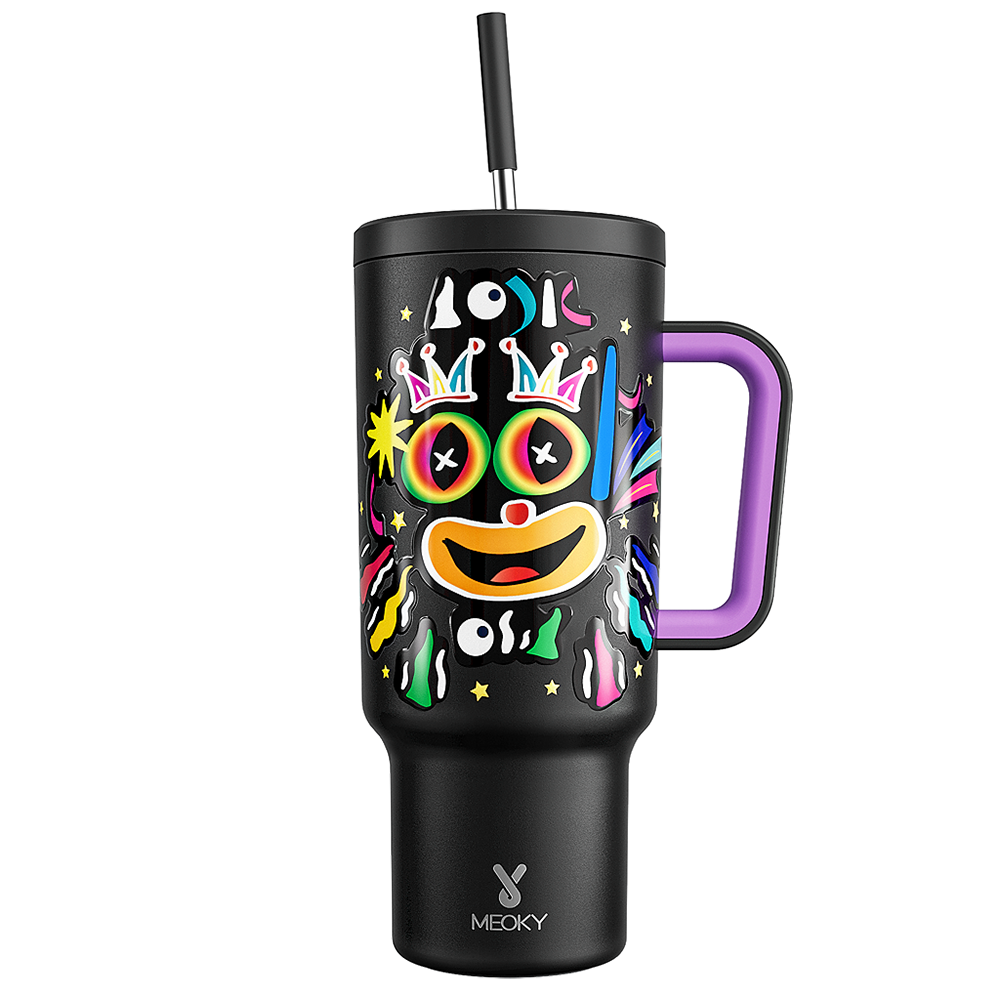 Meoky 40oz Tumbler With Straw April Fool's Day Collection 