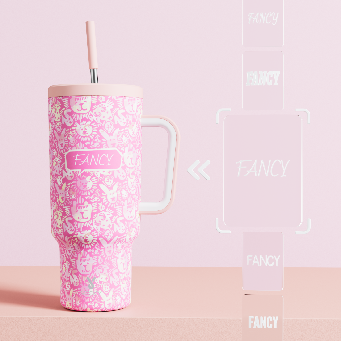 40oz Tumbler With Straw Customized - Pet dog