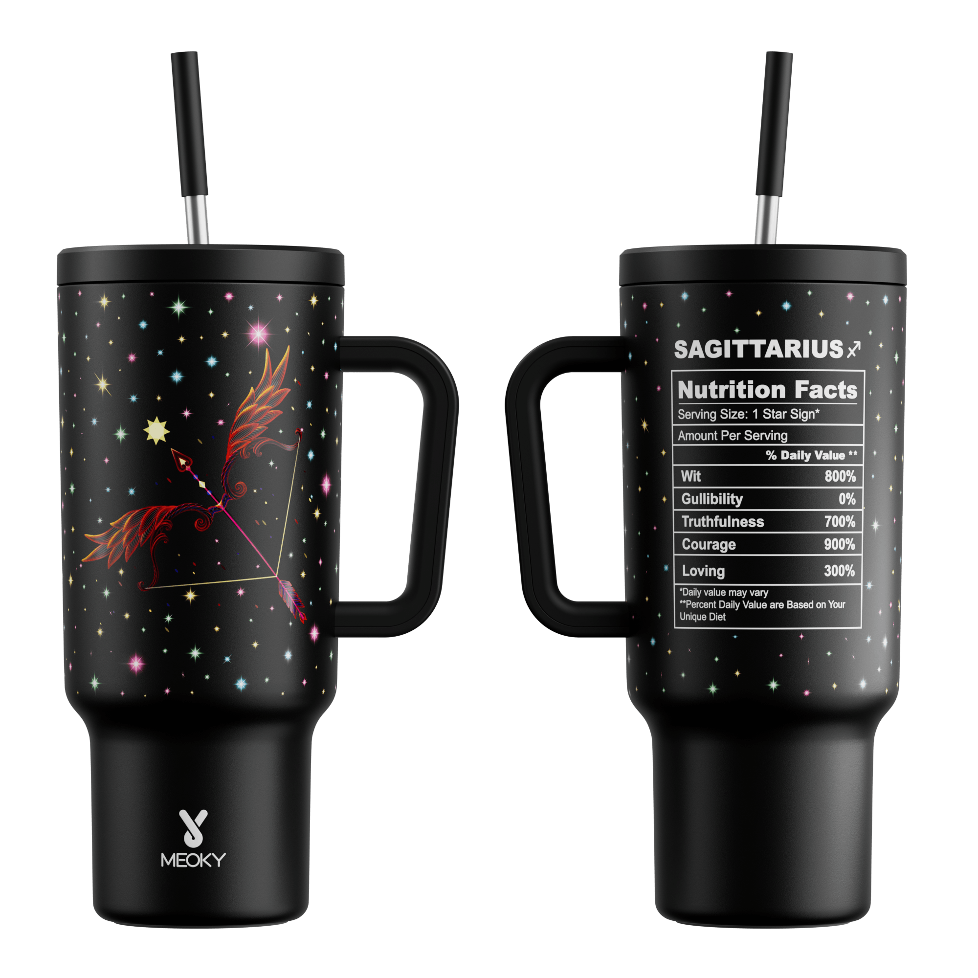 40oz Tumbler With Straw Zodiac Collection-SAGITTARIUS
