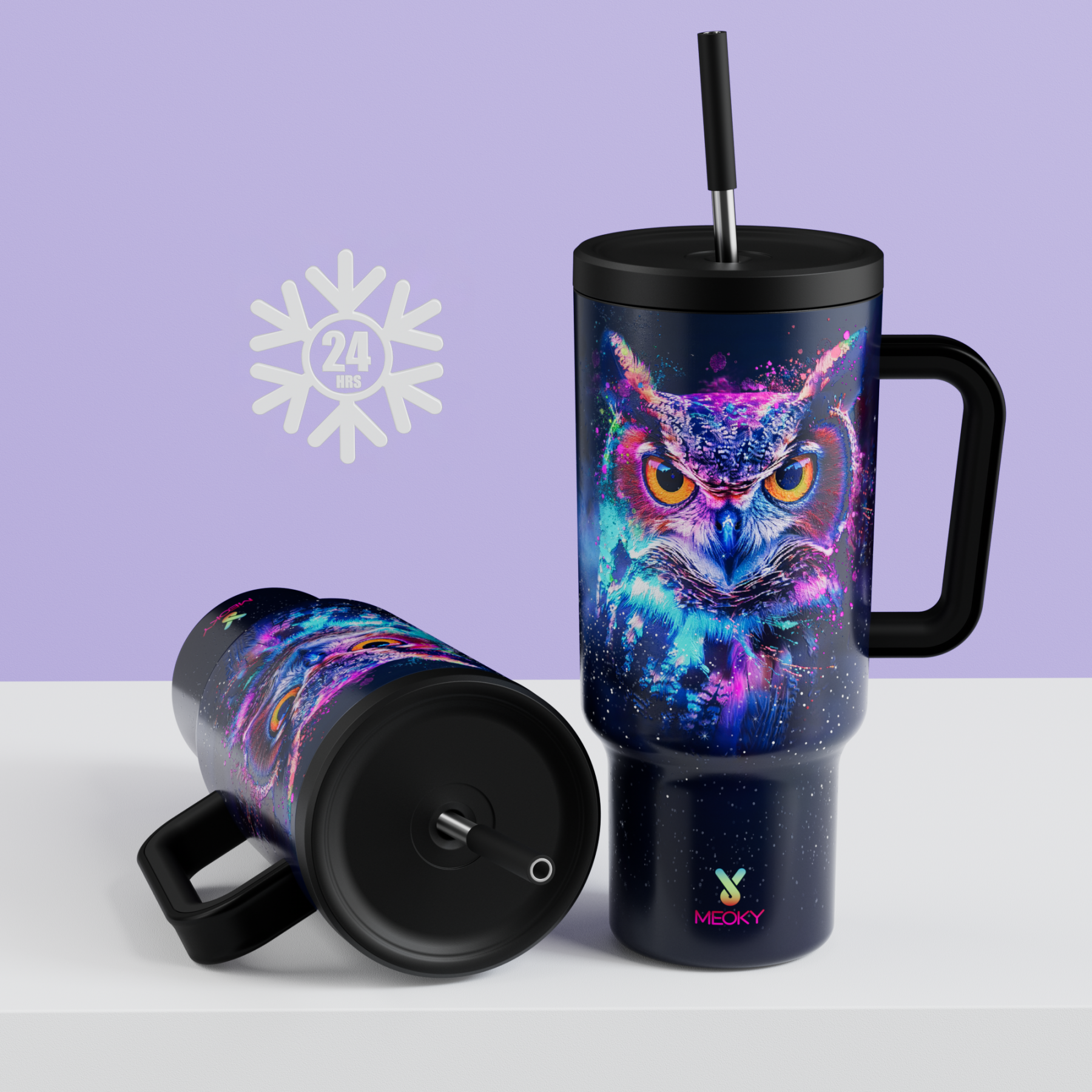 40oz Tumbler With Straw Customized - Custom Owl Cup Gifts - Write an inspiring note to yourself, friends, and family!