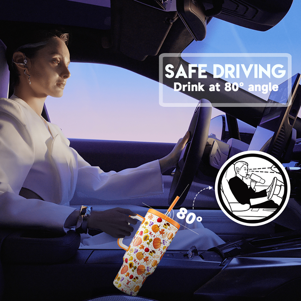 40oz Tumbler With Straw Autumn Collection-Yellow Autumn