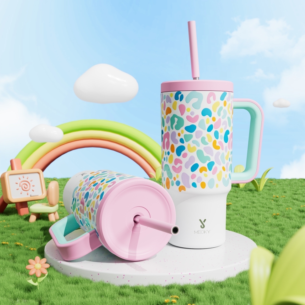 24oz tumbler straw animal print color leopard