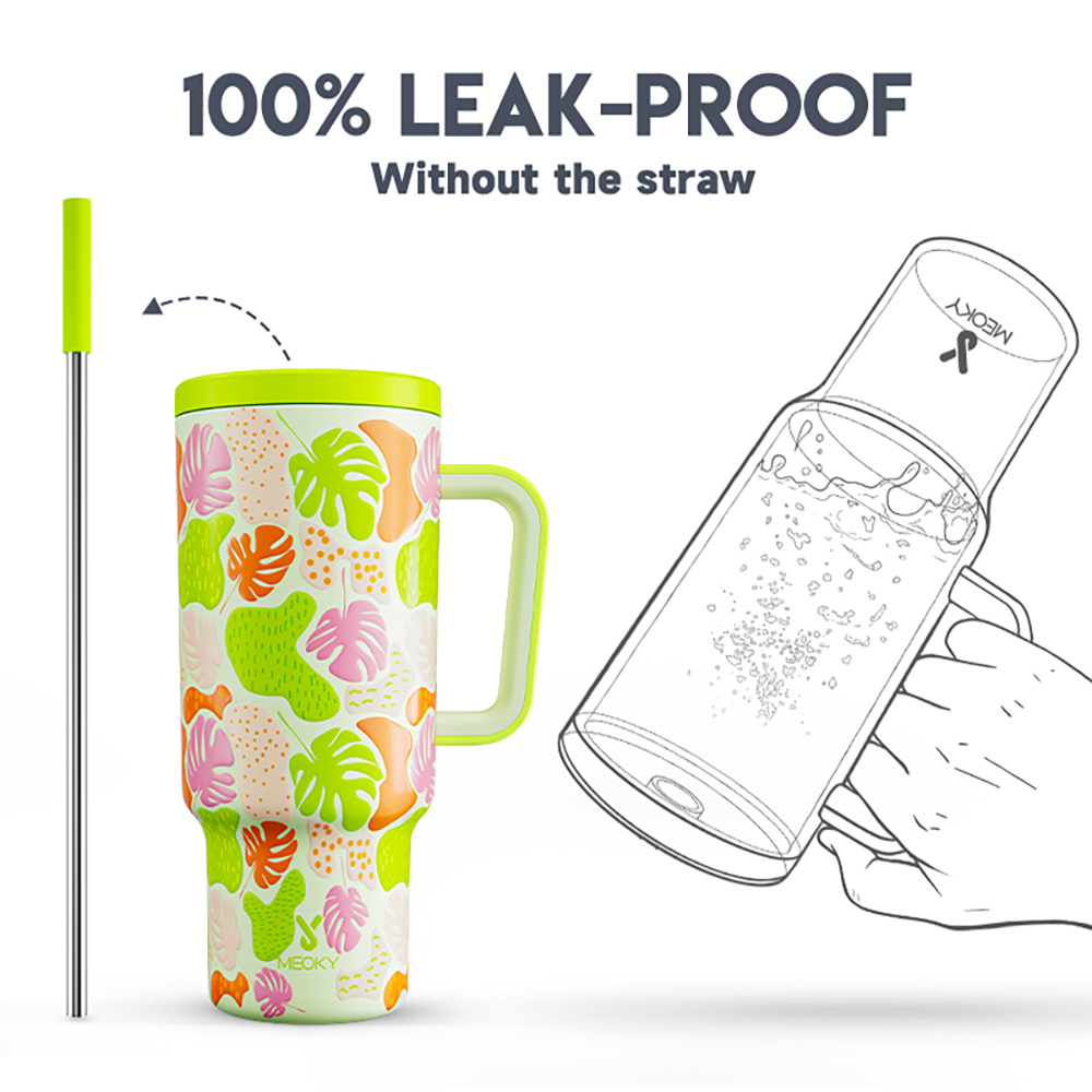 40oz Tumbler With Straw Autumn Collection-Turtleback Leaf