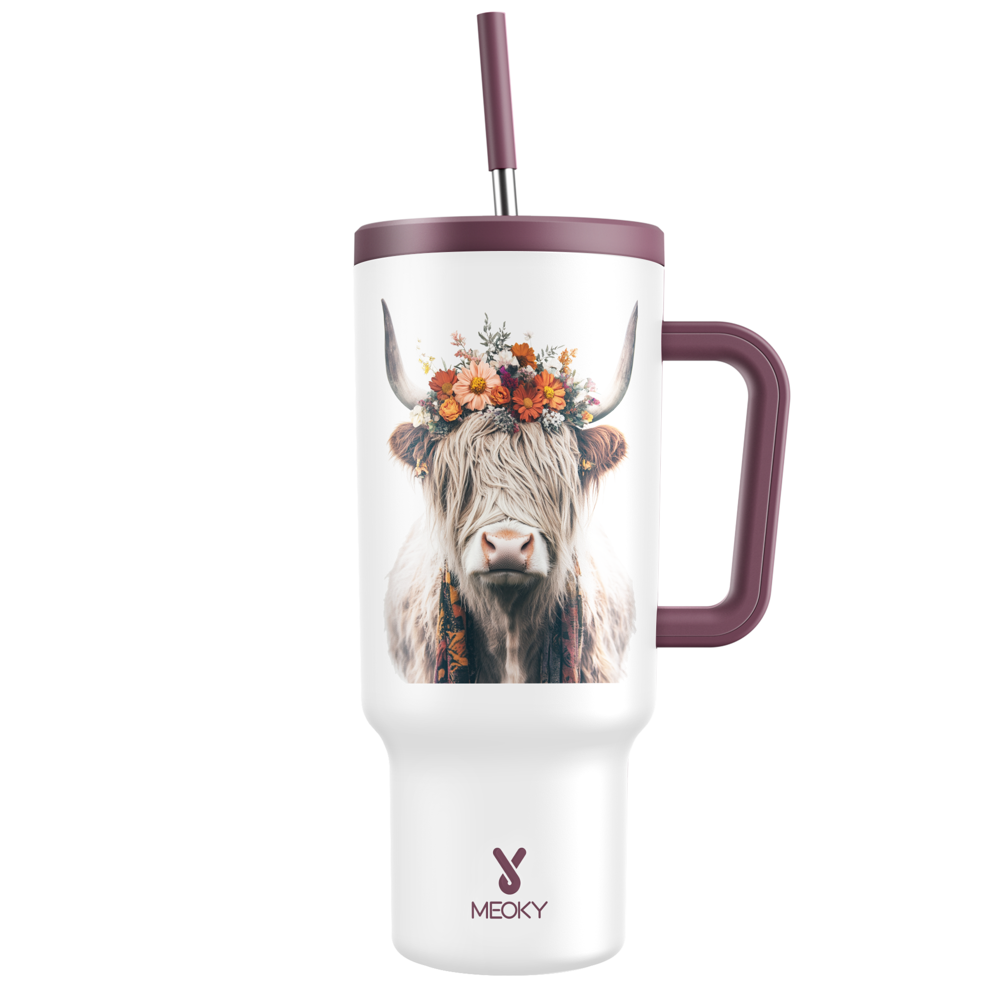 40oz Tumbler With Straw Highland-Cow