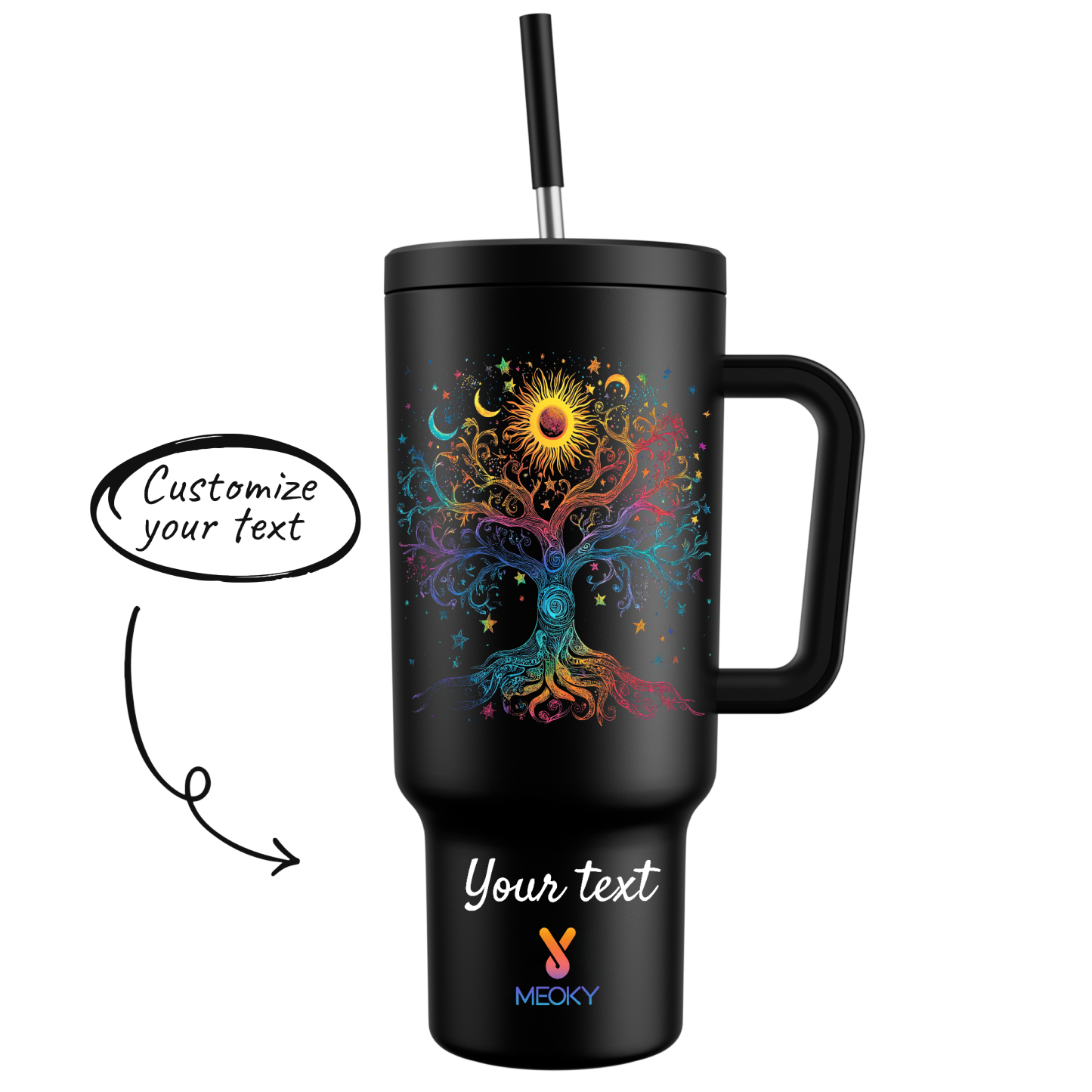 40oz Tumbler With Straw Customized - Tree of Life Collection - The perfect gift for Loved ones, relatives, friends !