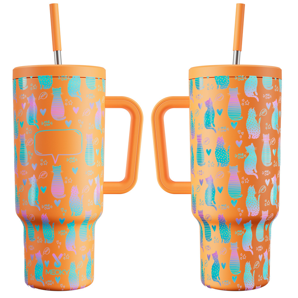 Custom Cat Cups - 40oz Tumbler With Straw