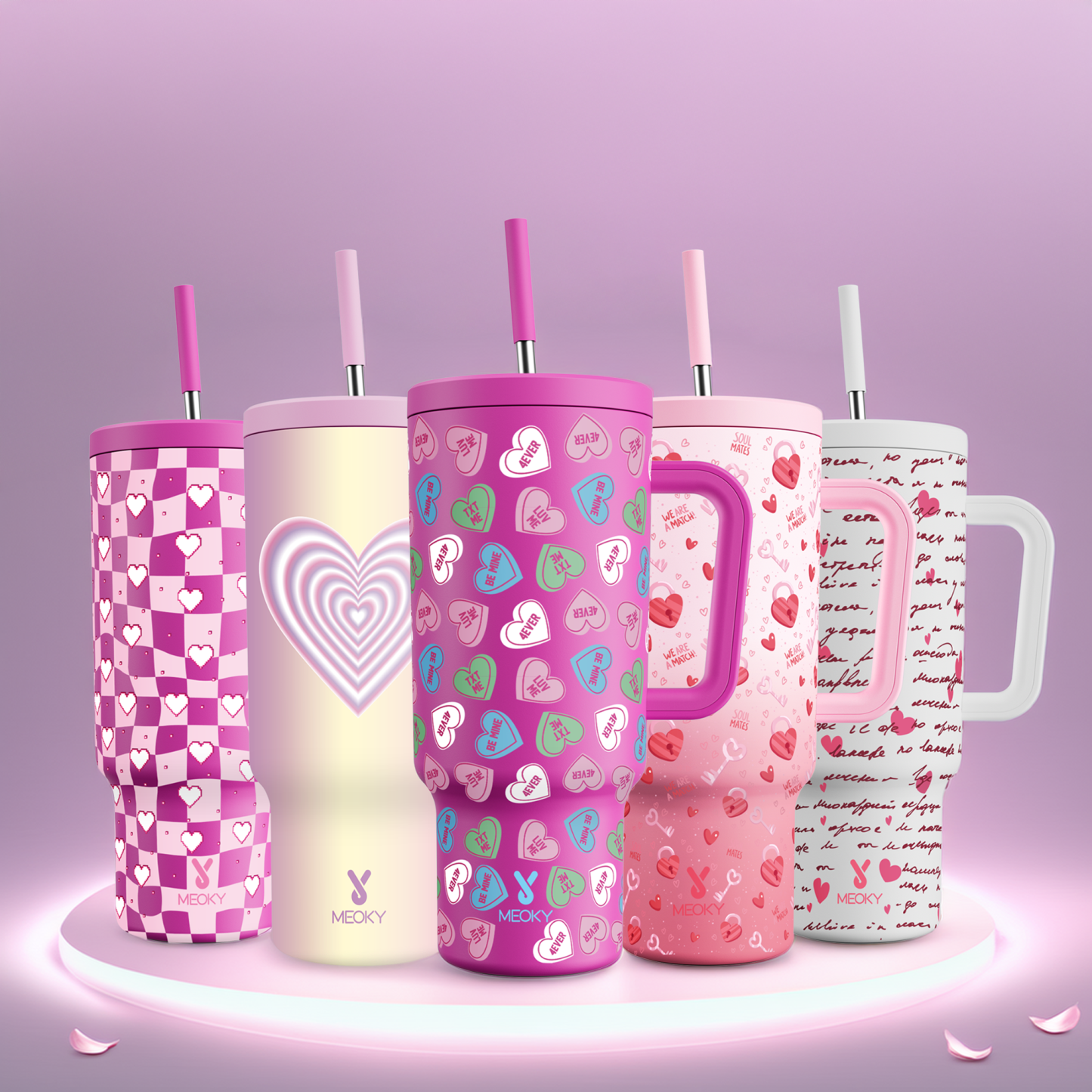 40oz Tumbler With Straw Customized - Valentine's Day Gifts Custom Design