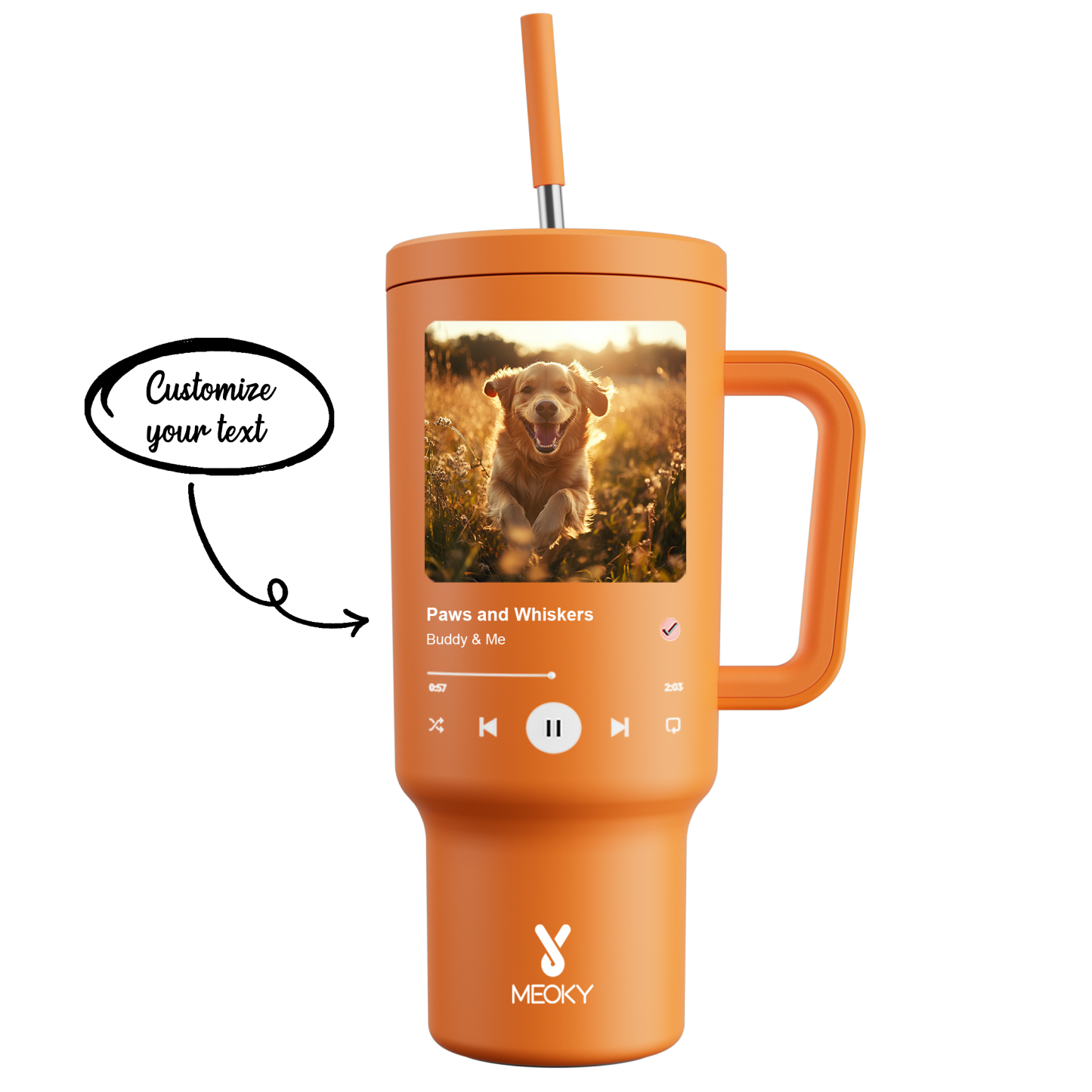 40oz Tumbler With Straw Customized - Custom Favourite Song - Gifts for yourself, friends, family and lover
