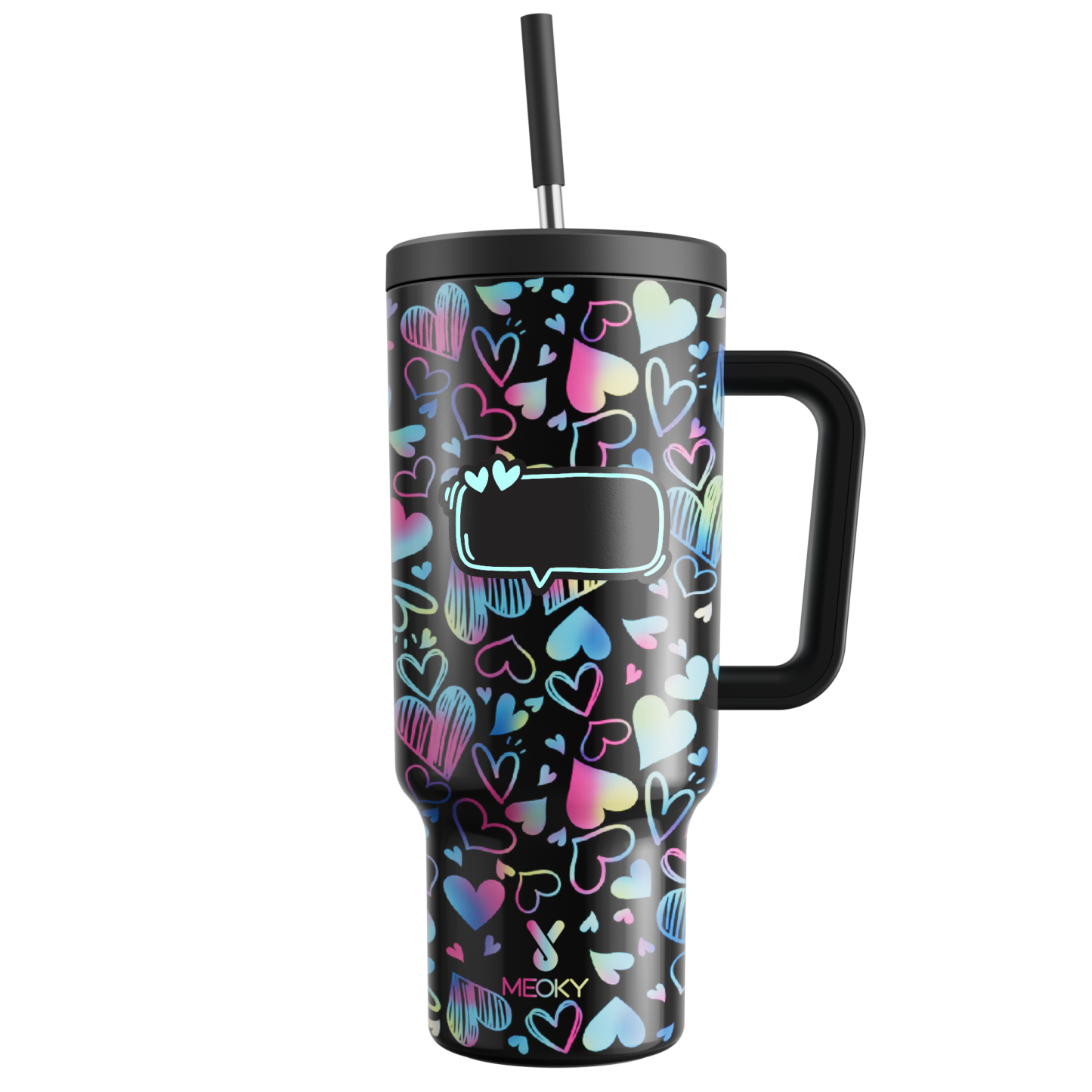 Heart Valentines - Customized 40oz Tumbler With Straw - Best Valentine's Day Gifts for Loved Ones