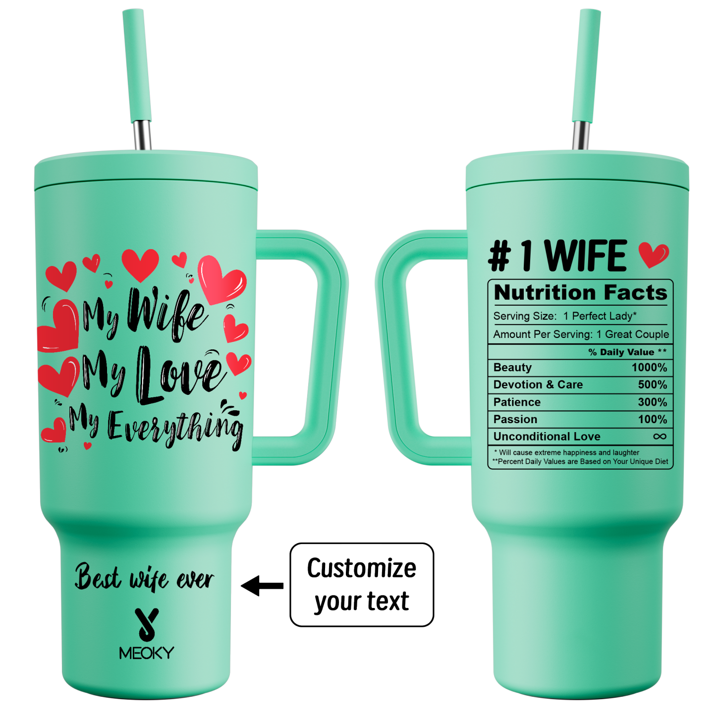The Perfect Warm Gift for Wife! - Customized 40oz Tumbler With Straw