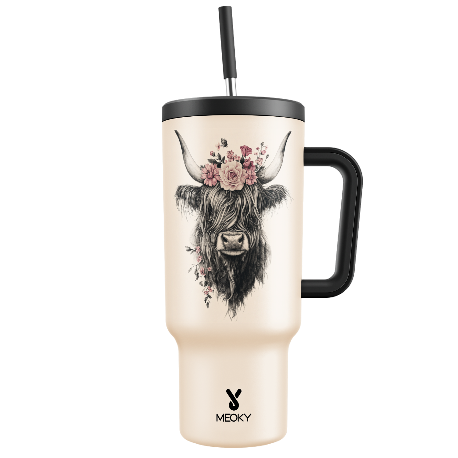 40oz Tumbler With Straw Highland-Cow
