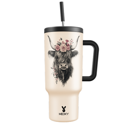 40oz Tumbler With Straw Highland-Cow
