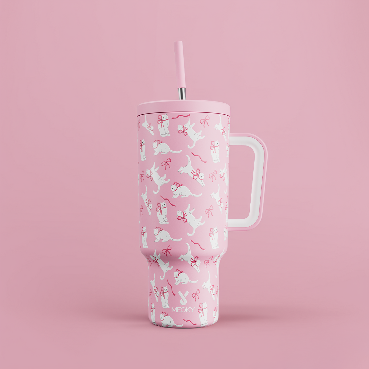 40oz Tumbler With Straw Bow Tie