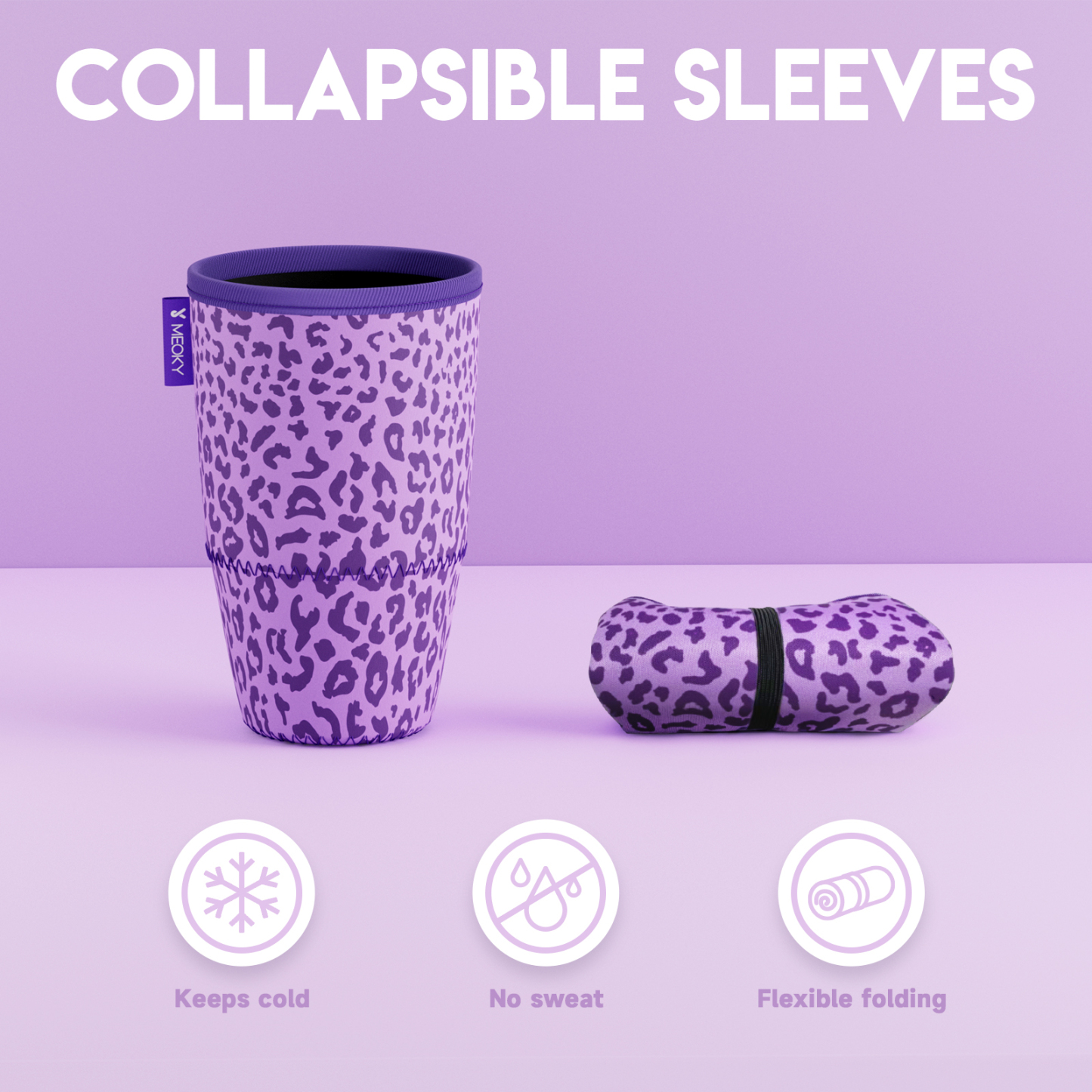 cup sleeve purple leopard