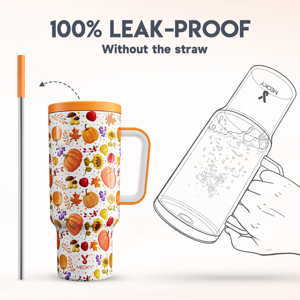 40oz Tumbler With Straw Autumn Collection-Yellow Autumn