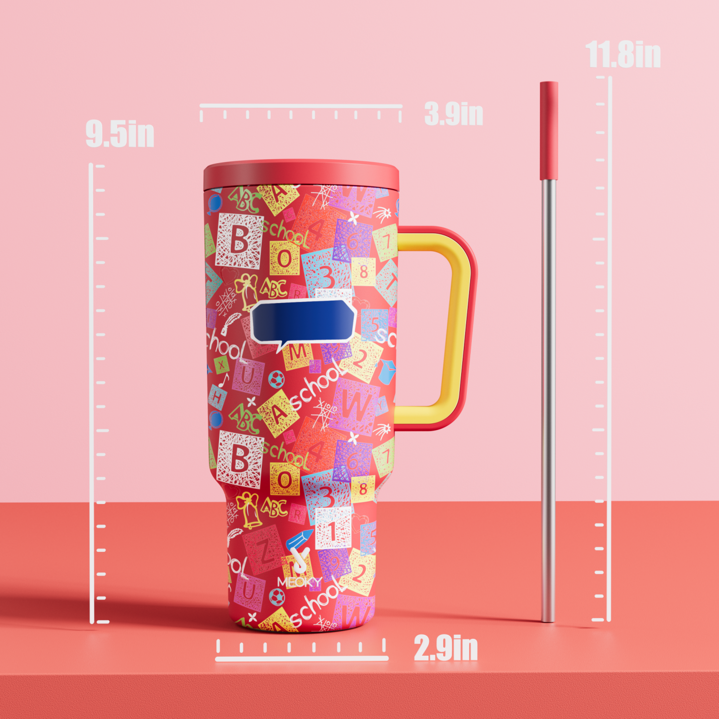 40oz Tumbler With Straw Customized - Summer