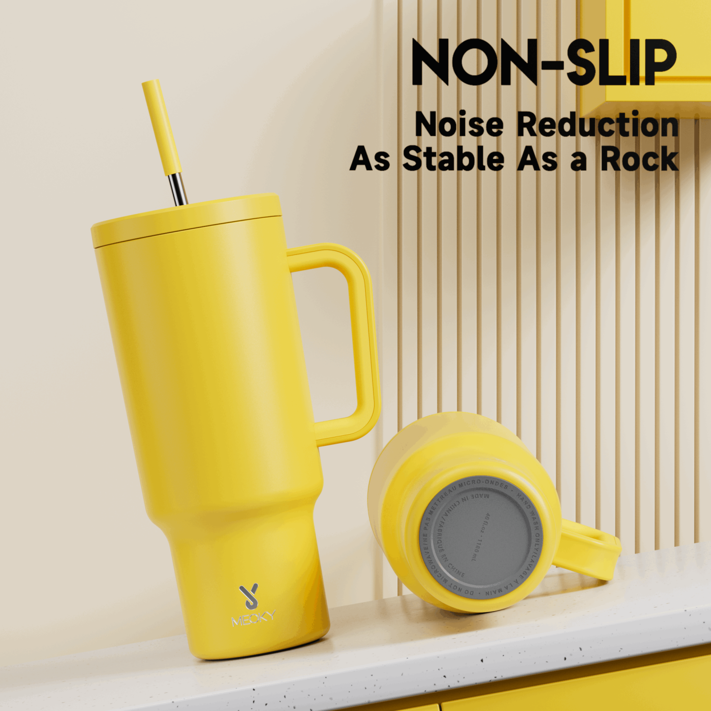 40oz Tumbler With Straw Monochrome Collection-Yellow