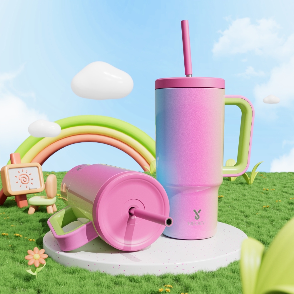 24oz tumbler straw gradient rainbow