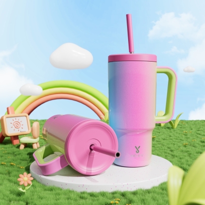 24oz tumbler straw gradient rainbow