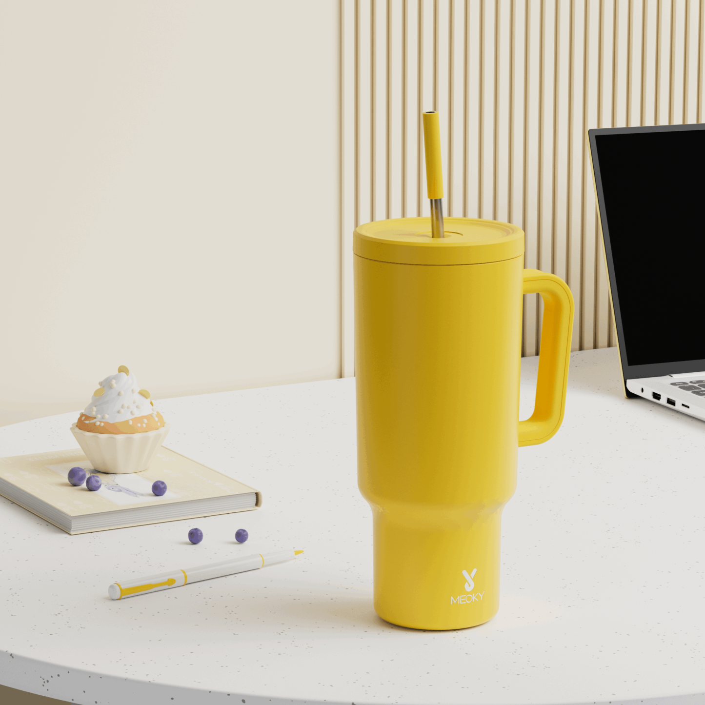 40oz Tumbler With Straw Monochrome Collection-Yellow
