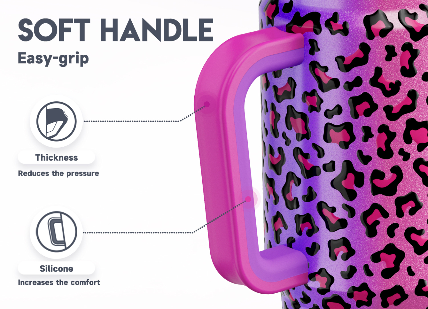 Meoky 32oz Tumbler With 2-in-1 Lid Animal Print Collection