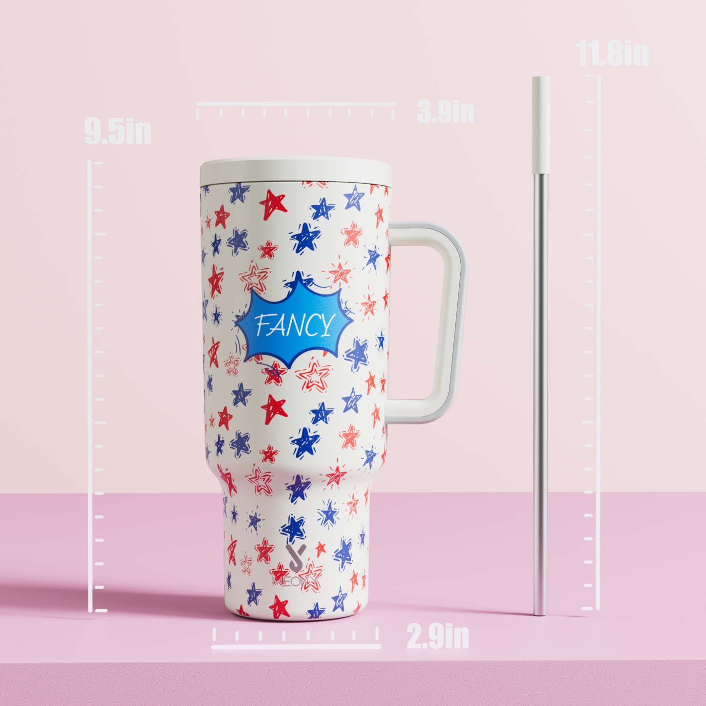 40oz Tumbler With Straw Customized - Independence Day