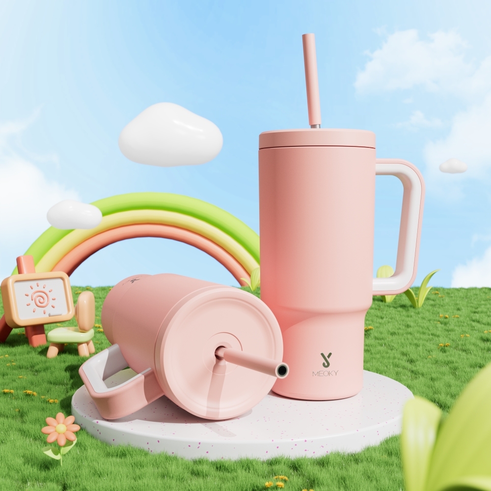 24oz Tumbler With Straw Pure Collection-Light Pink