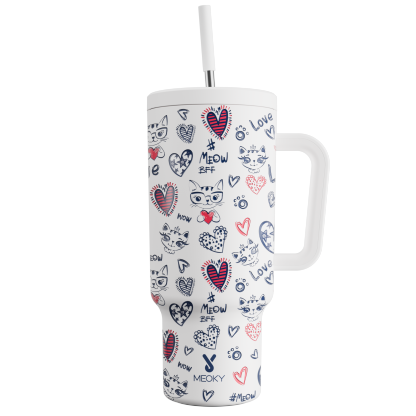 40oz Tumbler With Straw Cat Collection-MeowLuv
