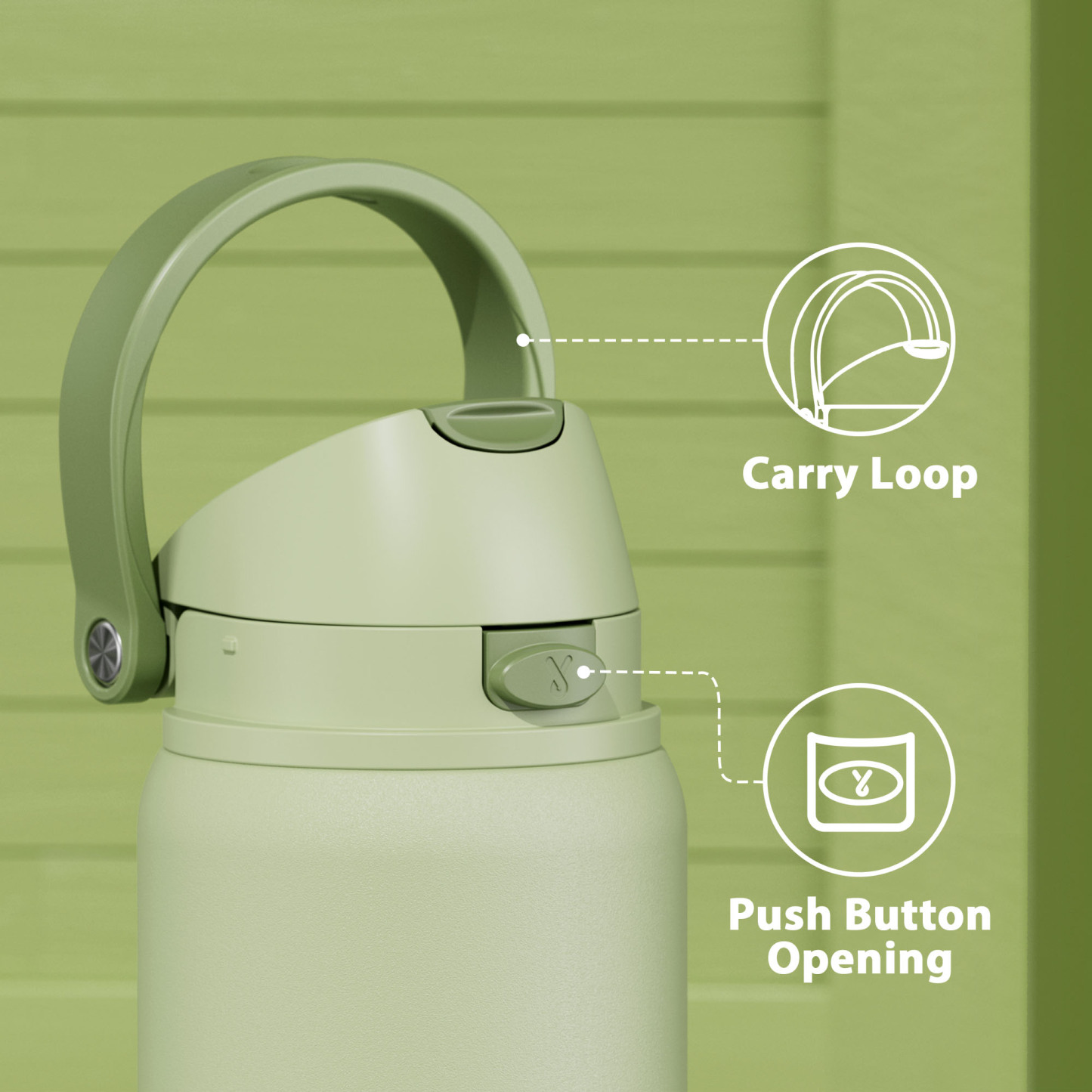 32oz Dual Spout Bounce Water Bottle-Sage